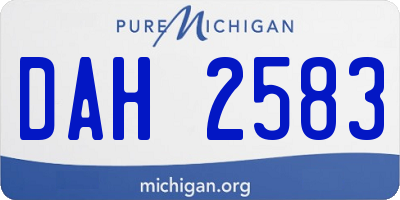 MI license plate DAH2583