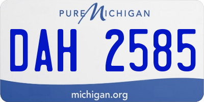 MI license plate DAH2585