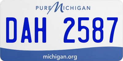 MI license plate DAH2587