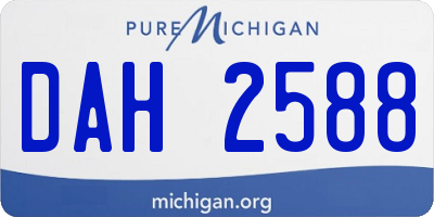 MI license plate DAH2588