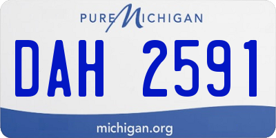 MI license plate DAH2591