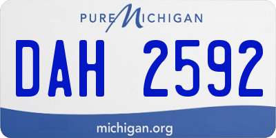 MI license plate DAH2592