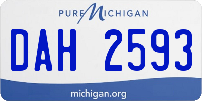 MI license plate DAH2593