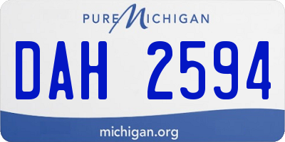 MI license plate DAH2594