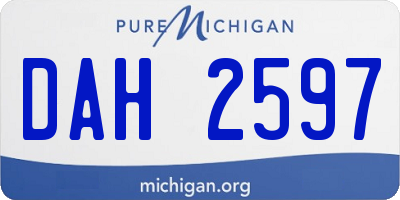 MI license plate DAH2597