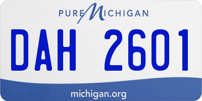 MI license plate DAH2601