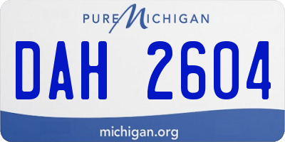 MI license plate DAH2604
