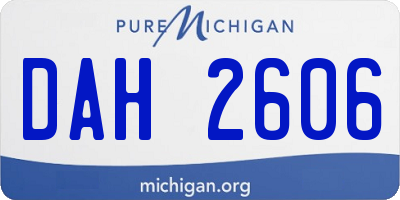 MI license plate DAH2606