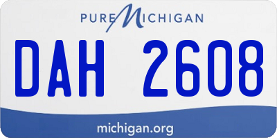 MI license plate DAH2608