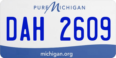 MI license plate DAH2609
