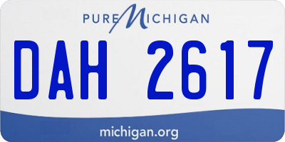 MI license plate DAH2617