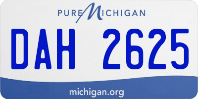 MI license plate DAH2625