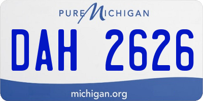 MI license plate DAH2626