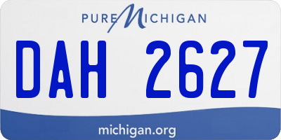 MI license plate DAH2627