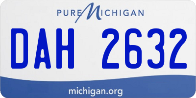 MI license plate DAH2632
