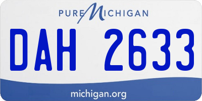MI license plate DAH2633