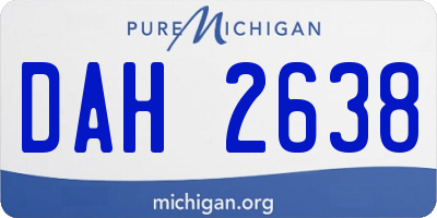 MI license plate DAH2638