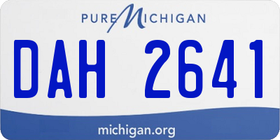 MI license plate DAH2641