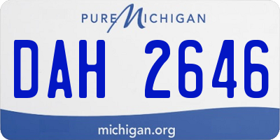 MI license plate DAH2646