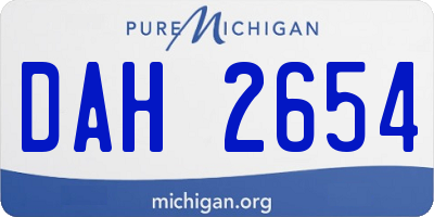 MI license plate DAH2654