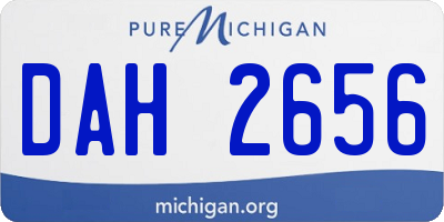 MI license plate DAH2656