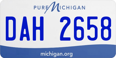 MI license plate DAH2658