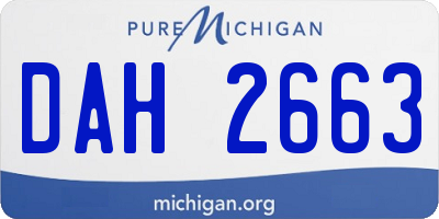 MI license plate DAH2663