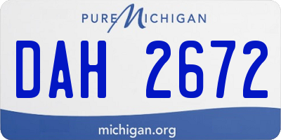 MI license plate DAH2672