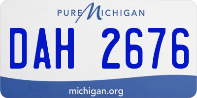 MI license plate DAH2676