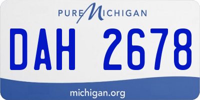 MI license plate DAH2678