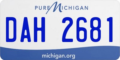MI license plate DAH2681