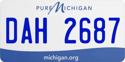 MI license plate DAH2687