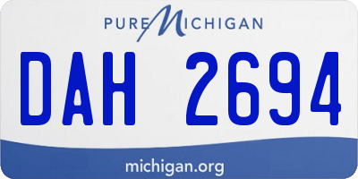 MI license plate DAH2694