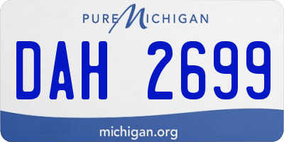 MI license plate DAH2699