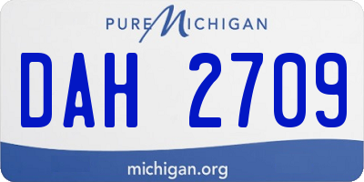 MI license plate DAH2709