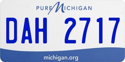 MI license plate DAH2717