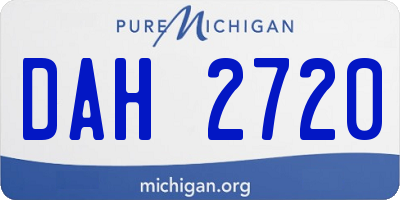 MI license plate DAH2720