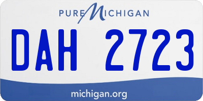 MI license plate DAH2723
