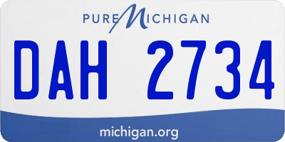 MI license plate DAH2734