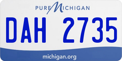 MI license plate DAH2735