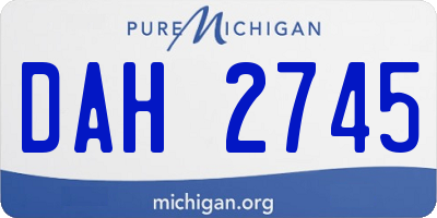 MI license plate DAH2745