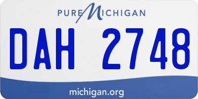 MI license plate DAH2748