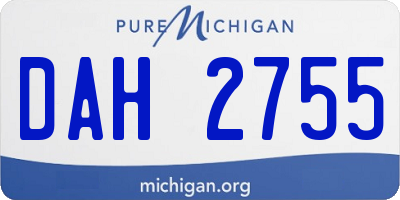 MI license plate DAH2755