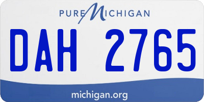 MI license plate DAH2765
