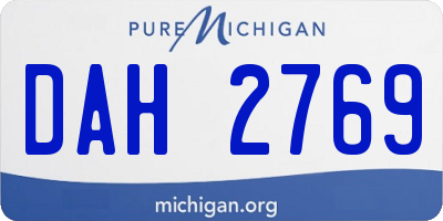 MI license plate DAH2769