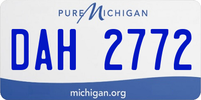 MI license plate DAH2772