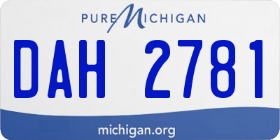 MI license plate DAH2781