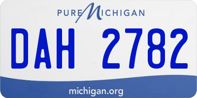 MI license plate DAH2782