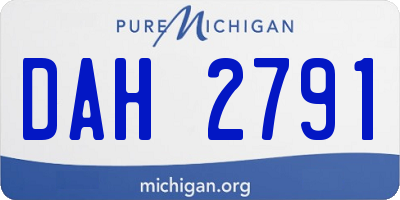 MI license plate DAH2791