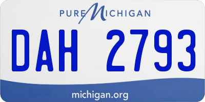 MI license plate DAH2793
